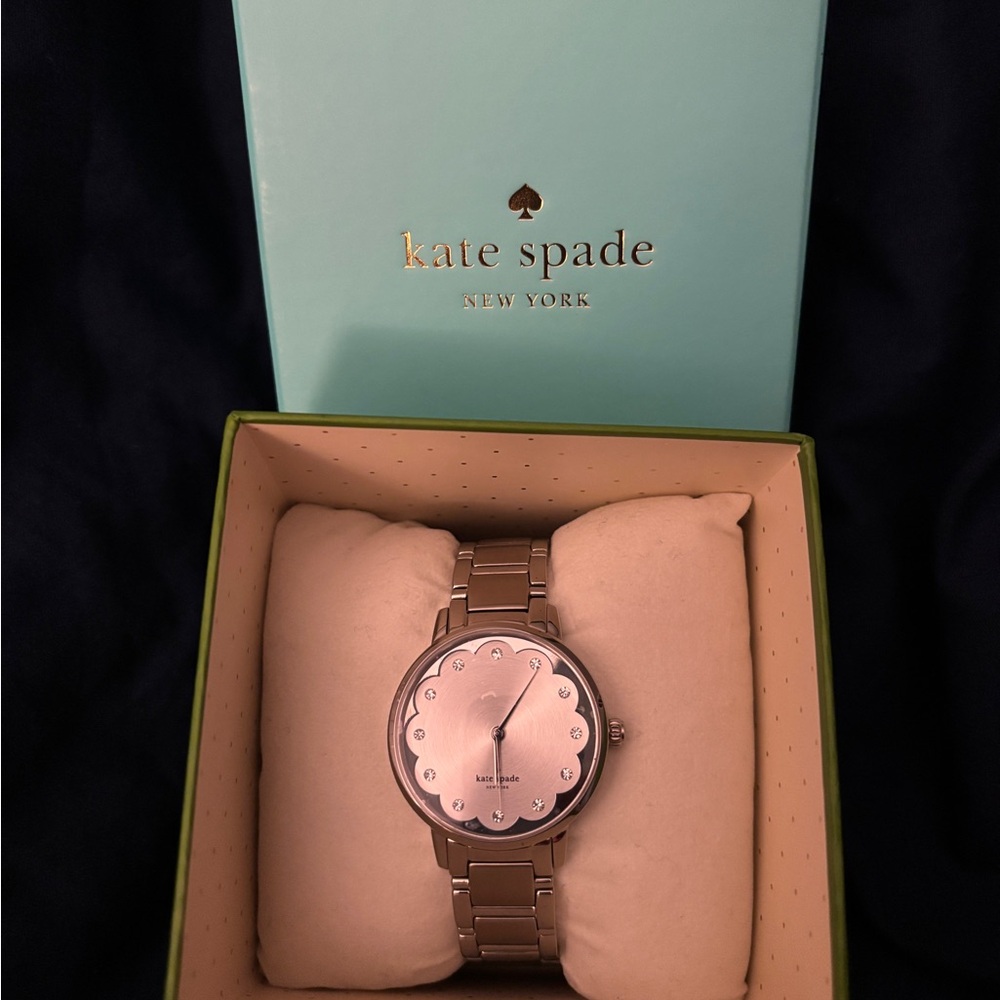 Kate Spade Crystal- Accented Stainless Steel Silver-Tone Watch KSW1046